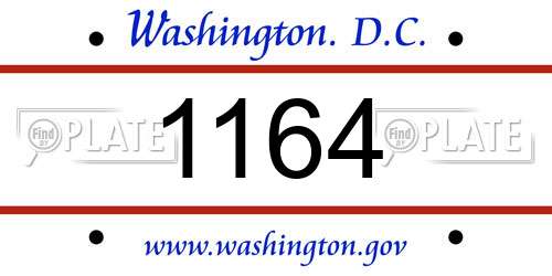 1164 District Of Columbia License Plate