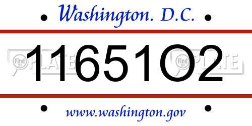 11651O2 District Of Columbia License Plate