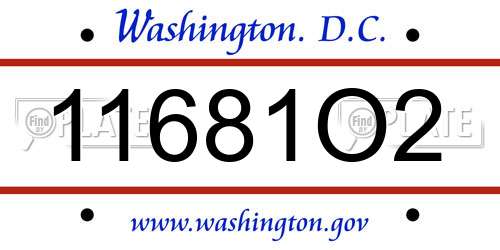 11681O2 District Of Columbia License Plate
