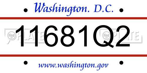 11681Q2 District Of Columbia License Plate