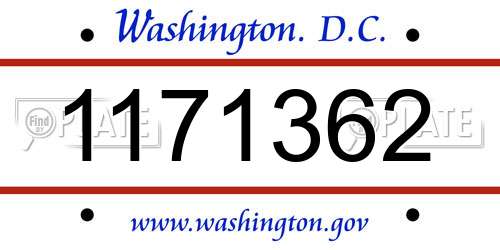 1171362 District Of Columbia License Plate