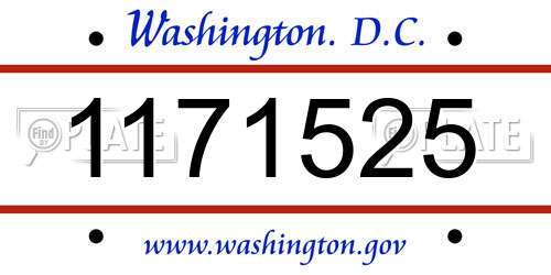 1171525 District Of Columbia License Plate