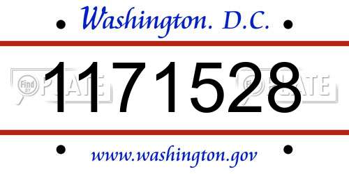 1171528 District Of Columbia License Plate