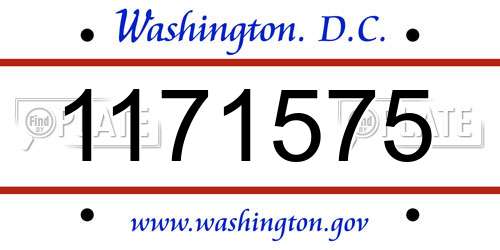 1171575 District Of Columbia License Plate