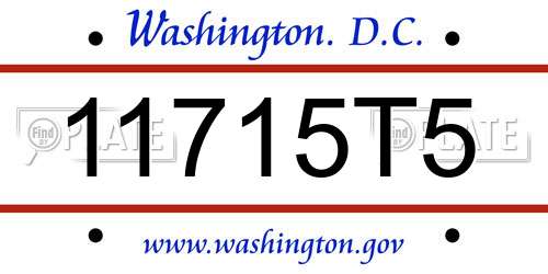 11715T5 District Of Columbia License Plate
