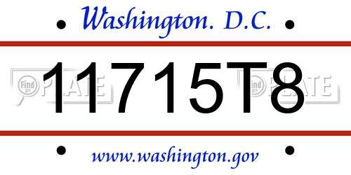 11715T8 District Of Columbia License Plate
