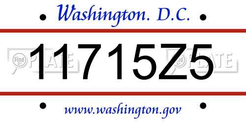 11715Z5 District Of Columbia License Plate