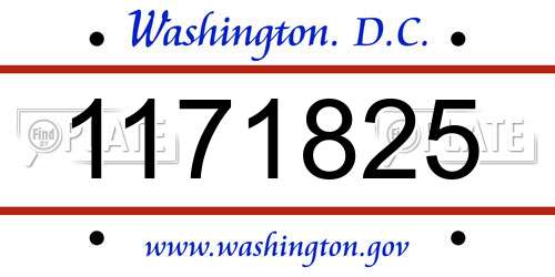 1171825 District Of Columbia License Plate