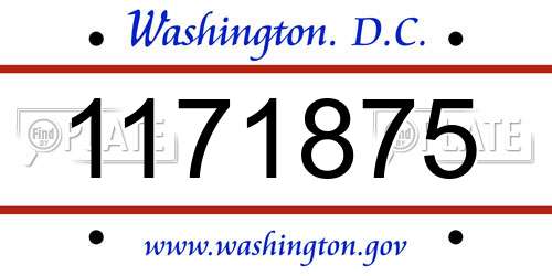 1171875 District Of Columbia License Plate