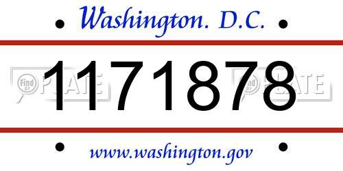1171878 District Of Columbia License Plate