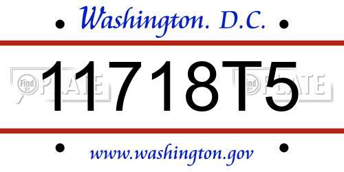 11718T5 District Of Columbia License Plate
