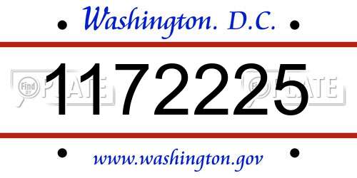1172225 District Of Columbia License Plate