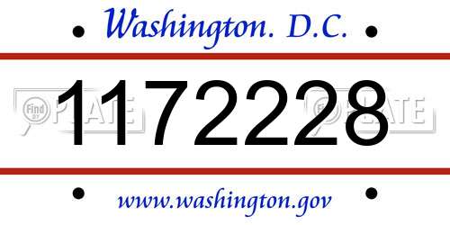 1172228 District Of Columbia License Plate