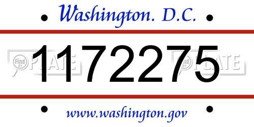 1172275 District Of Columbia License Plate
