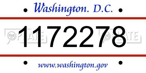 1172278 District Of Columbia License Plate