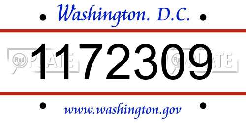 1172309 District Of Columbia License Plate
