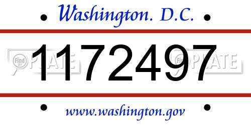 1172497 District Of Columbia License Plate