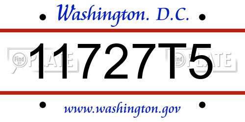 11727T5 District Of Columbia License Plate