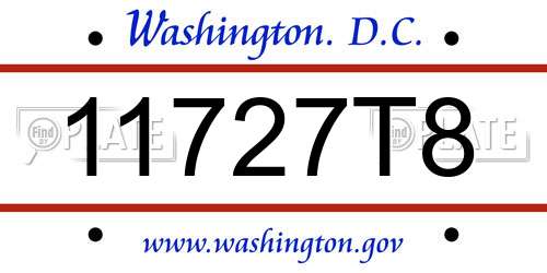 11727T8 District Of Columbia License Plate