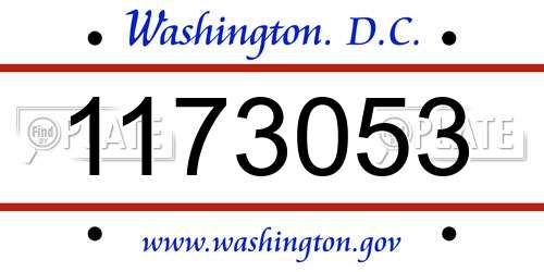 1173053 District Of Columbia License Plate