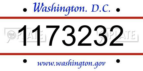 1173232 District Of Columbia License Plate