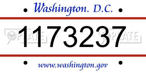 1173237 District Of Columbia License Plate