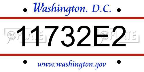 11732E2 District Of Columbia License Plate