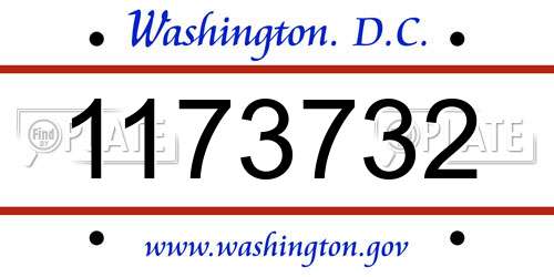 1173732 District Of Columbia License Plate