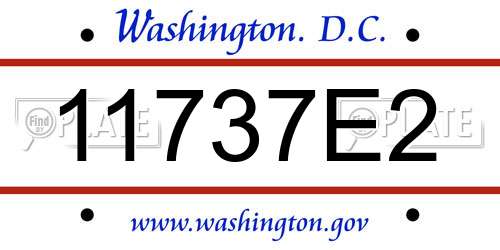 11737E2 District Of Columbia License Plate