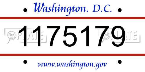 1175179 District Of Columbia License Plate