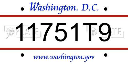 11751T9 District Of Columbia License Plate