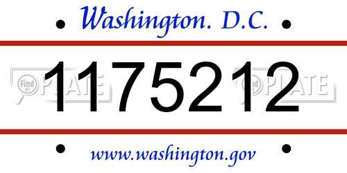 1175212 District Of Columbia License Plate
