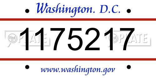 1175217 District Of Columbia License Plate