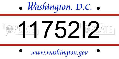 11752I2 District Of Columbia License Plate
