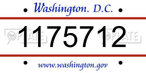 1175712 District Of Columbia License Plate