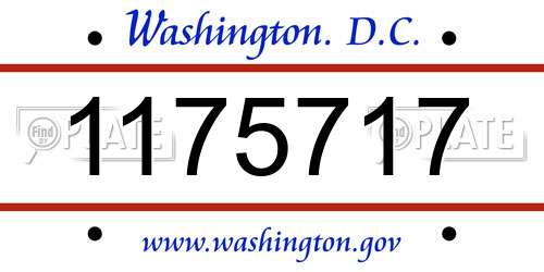 1175717 District Of Columbia License Plate