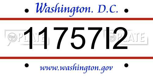 11757I2 District Of Columbia License Plate
