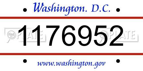 1176952 District Of Columbia License Plate