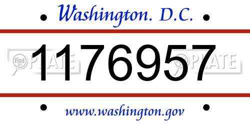 1176957 District Of Columbia License Plate