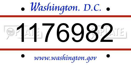 1176982 District Of Columbia License Plate
