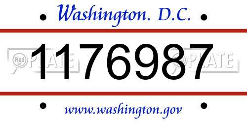 1176987 District Of Columbia License Plate