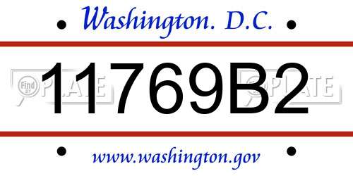 11769B2 District Of Columbia License Plate