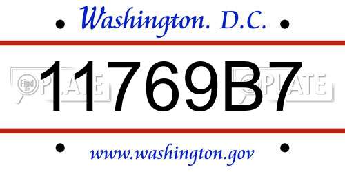 11769B7 District Of Columbia License Plate