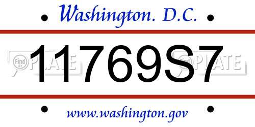11769S7 District Of Columbia License Plate
