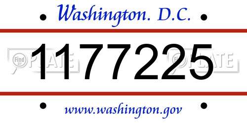 1177225 District Of Columbia License Plate
