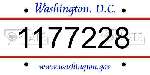 1177228 District Of Columbia License Plate