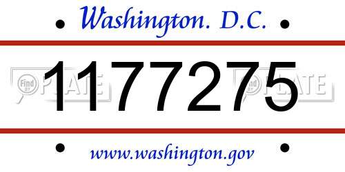1177275 District Of Columbia License Plate