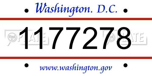 1177278 District Of Columbia License Plate