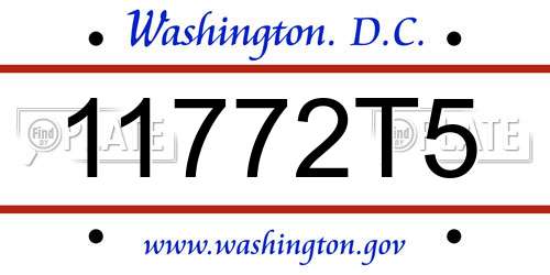 11772T5 District Of Columbia License Plate