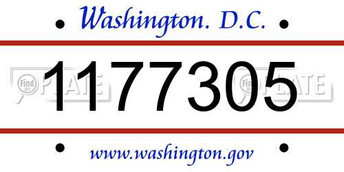 1177305 District Of Columbia License Plate